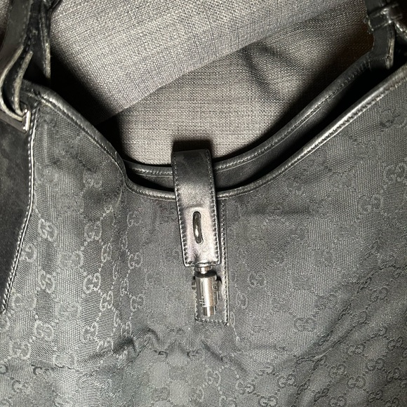 Gucci Jackie large hobo bag black with silver buckle - Picture 5 of 12